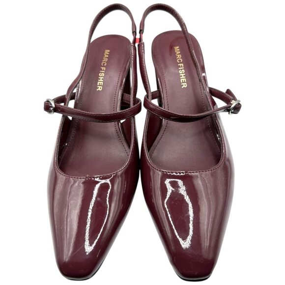 Marc Fisher Shoes - Marc Fisher Dark Red Patent Leather Lanai Slingback Pump 6.5M